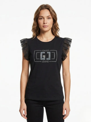 WOMEN'S T-SHIRT - GAUDI JEANS BLACK - 611BD64013 2