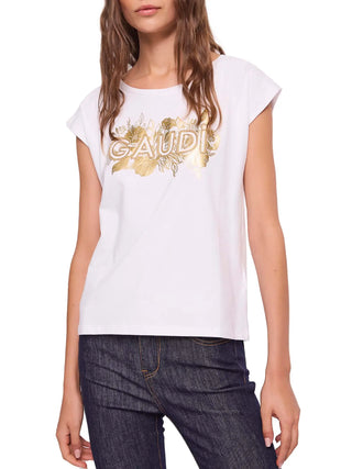 WOMEN'S T-SHIRT - GAUDI JEANS WHITE - 611BD64038 1