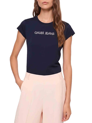 WOMEN'S T-SHIRT - GAUDI JEANS NAVY - 611BD64059