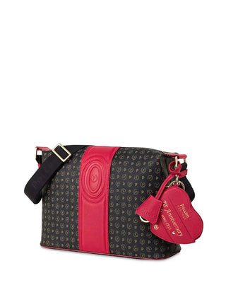 BORSA A SPALLA DONNA - POLLINI NERO-ROSSO - TE8400PP02Q1Z 2