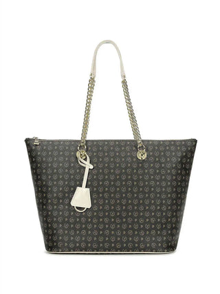 BORSA A SPALLA DONNA - POLLINI NERO-AVORIO - TE8410PP02Q11