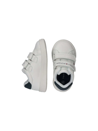 SNEAKERS UNISEX BAMBINO - TOMMY HILFIGER BIANCO-BLU - T1X9-34338-1355 4