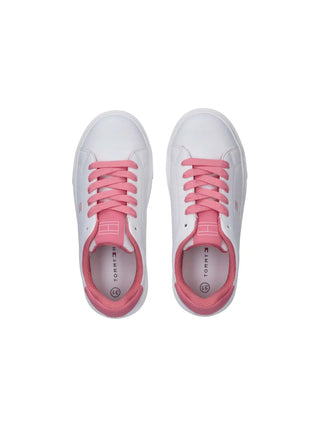 GIRL'S SNEAKERS - TOMMY HILFIGER WHITE-FUCHSIA - T3A9-34238-1355 3