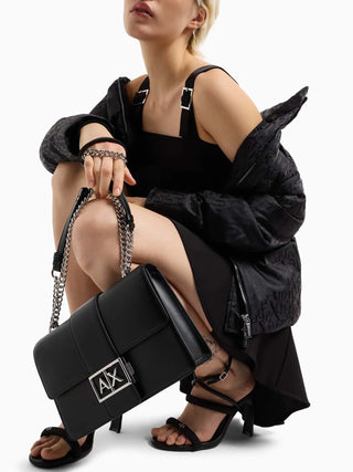 WOMEN'S SHOULDER BAG - ARMANI EXCHANGE BLACK - XW000070 AF12039 7