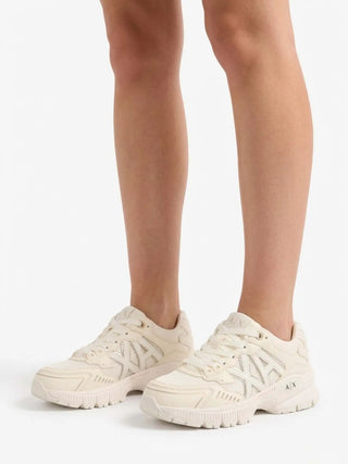 WOMEN'S SNEAKERS - ARMANI EXCHANGE WHITE-GOLD - XW002153 AF22757 6