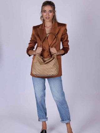 WOMEN'S HOBO BAG - GATTINONI ROMA BEIGE - BEN268858WVP 6