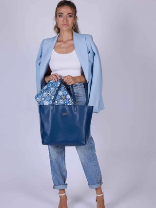 WOMEN'S HANDBAG - GATTINONI ROME BLUE - BINTD8011WZT 7