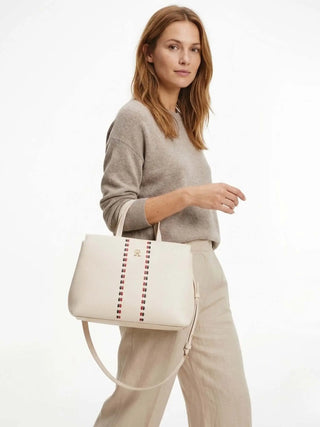 WOMEN'S HANDBAG - TOMMY HILFIGER CREAM - AW0AW18155 5