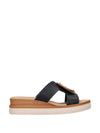 WOMEN'S SLIDE SANDALS - RIPOSELLA BLACK - MARIA E WC02BX 1