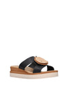 WOMEN'S SLIDE SANDALS - RIPOSELLA BLACK - MARIA E WC02BX 2