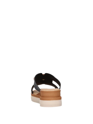 WOMEN'S SLIDE SANDALS - RIPOSELLA BLACK - MARIA E WC02BX 5