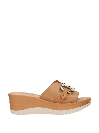 WOMAN'S SLIDES - LEATHER FOOTBED - MARIELLA E WC03BX