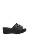 WOMEN'S SLIDE SANDALS - RIPOSELLA BLACK - MARIELLA E WC03BX 1