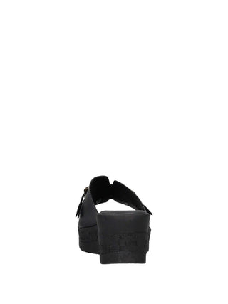 WOMEN'S SLIDE SANDALS - RIPOSELLA BLACK - MARIELLA E WC03BX 5
