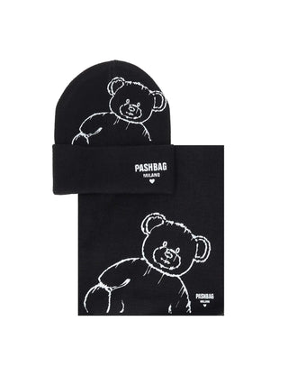 WOMEN'S SCARF + HAT - BLACK PASH BAG - 18969-000-W5K-P