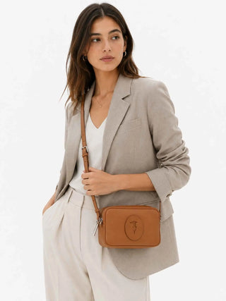 WOMEN'S SHOULDER BAG - TRUSSARDI BROWN - Z646E006589N