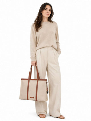 WOMEN'S SHOULDER BAG - TRUSSARDI BEIGE - Z769E006470N