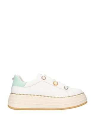 SNEAKERS DONNA - APE PAZZA BIANCO-VERDE - S6LIFTY24/LEA
