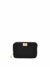 BORSA A SPALLA DONNA - MARC ELLIS NERO-ORO - FLAT BLUSH 1