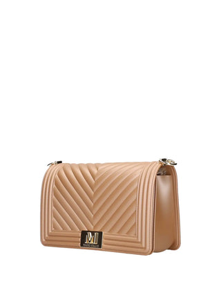 WOMEN'S SHOULDER BAG - MARC ELLIS COFFEE-GOLD - FLAT M 26 2