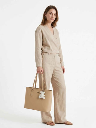 WOMEN'S TOTE BAG - PASH BAG TAN - 17312-LIK-S5B-P 4
